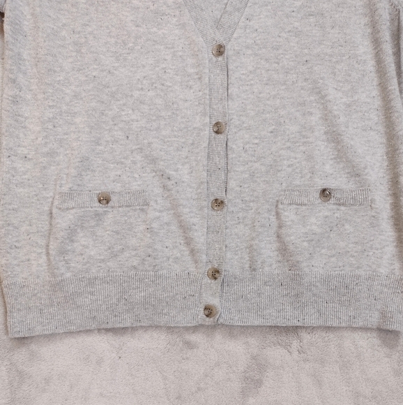 Bass Gray Preppy V-Neck Cardigan Sz M - Picture 4 of 11